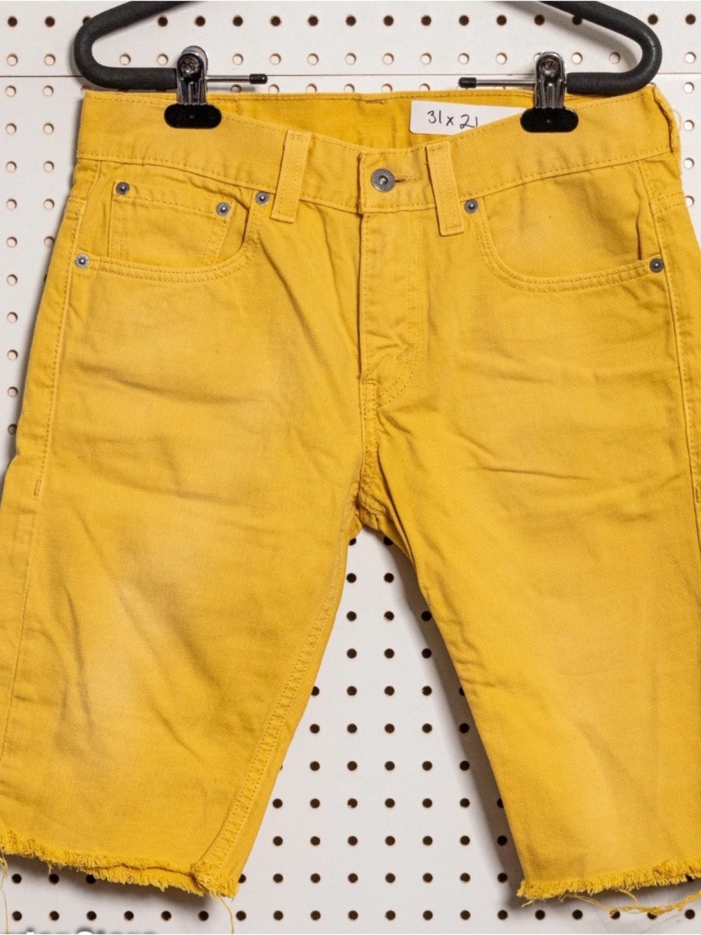 Levi's Men's Yellow Cutoff Denim Shorts